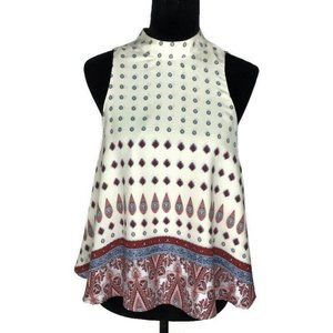 Show Me Your Mumu Top Ivory Red Blue Boho Blouse